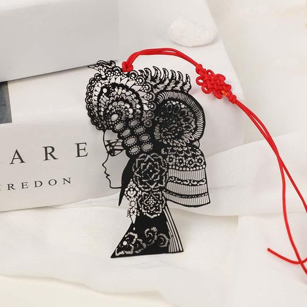 

bookmark 1pcs classical metal bookmarks paper-cut chinese knot peking opera mask unique cultural creative teacher girl gifts