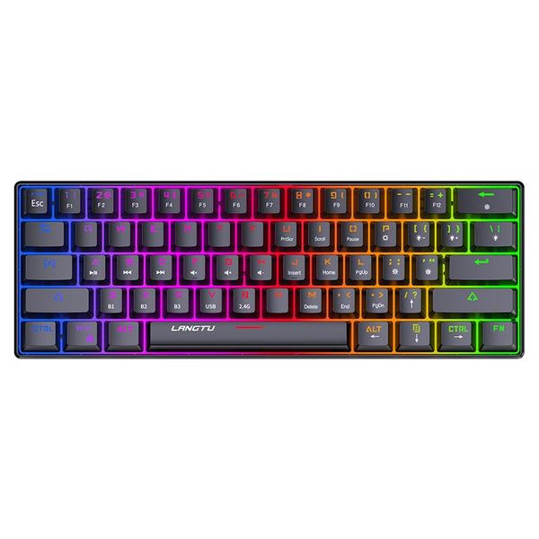 

lt mechanical keyboard bluetooth with rgb backlight 61-key blue axis gaming suitable for fps moba keyboards