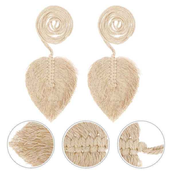

other home decor 2pcs delicate curtain holding fixator decorative woven leaf shape
