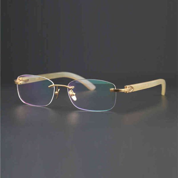 

designer sunglasses vazrobe buffalo horn eyeglasses male rimless glasses men reading spectacles for prescription frameless gold, White;black