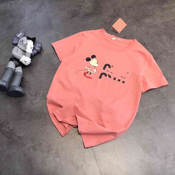 

2022 factory wholesale new model spring and summer 21 age reducing letter printing casual loose round neck short sleeve t-shirt, White