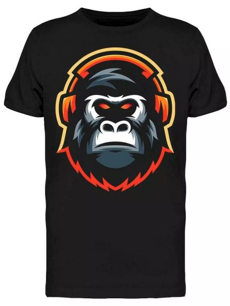 

gorilla icon headphones tee men's -image by shutterstock, White;black