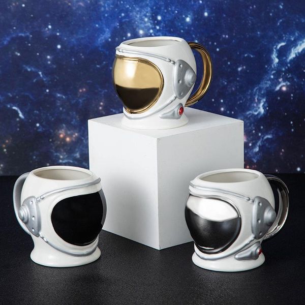 

mugs creative 3d cup astronaut helmet modeling aviation hat ceramic mug coffee large capacity water milk