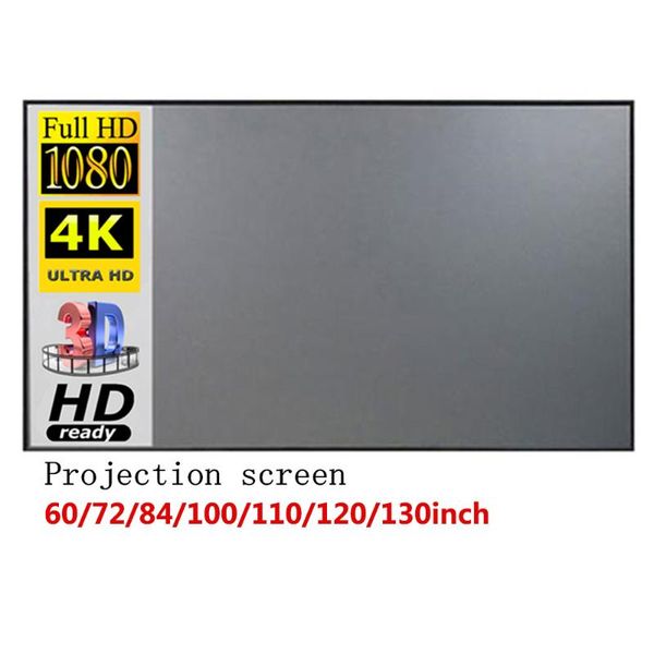 

projection screens 60/72/84/100/120 inch projector screen hd 16:9 folding metal layer light resistant for home theater movie
