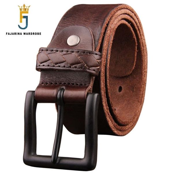 

quality first head layer casual jeans cow skin leather belt for men alloy buckle metal retro style n17fj173 belts, Black;brown