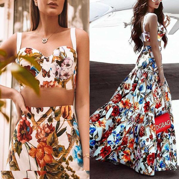 

luxury party evening dress 2021 women's fashion print vt summer beach skirt, Black
