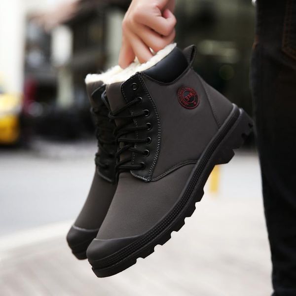 

boots snow botas mens on sneakers casuales hombre cuero sport boot for shoes causal sneaker fashion sports sapatos para canvas de, Black