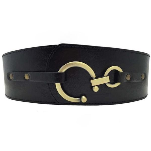

belts women fashion waist belt vintage simple hook buckle elastic waistband cinch stretch cummerbunds strap, Black;brown