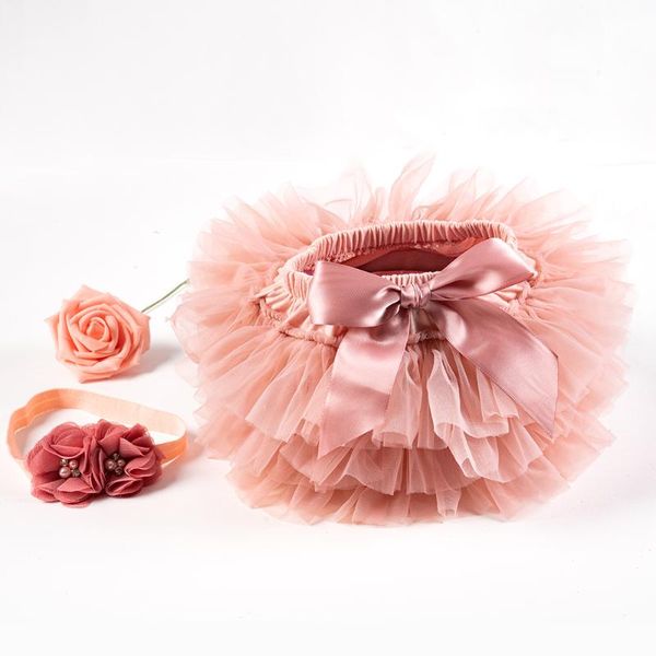 

skirts baby girl tutu skirt 2pcs tulle lace bloomers diaper cover born infant outfits mauv headband flower set mesh bloomer, Blue