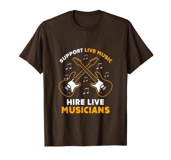 

support live music hire live musicians guitar -guitarist t-shirt, White;black
