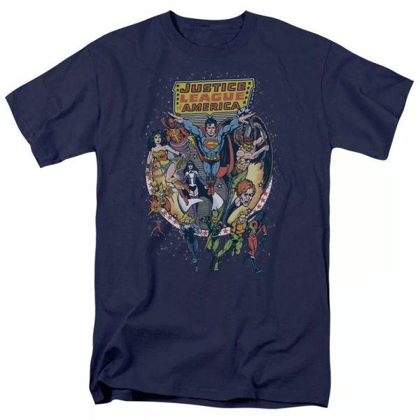 

Justice League of America Star Group T-Shirt DC Comics Sizes S-3X NEW, White;black