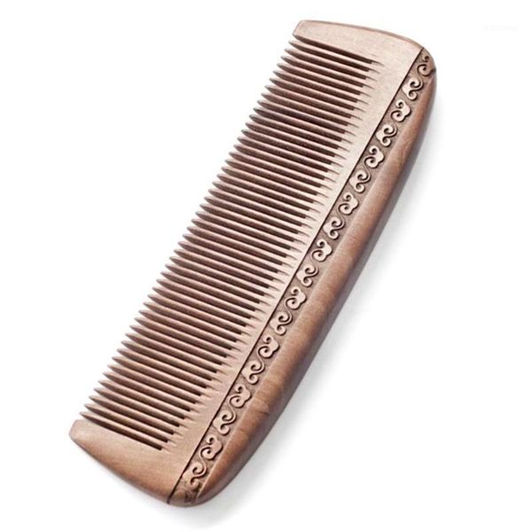

natural peach solid wood comb engraved healthy massage anti-static hair care tool beauty accessories1, Silver