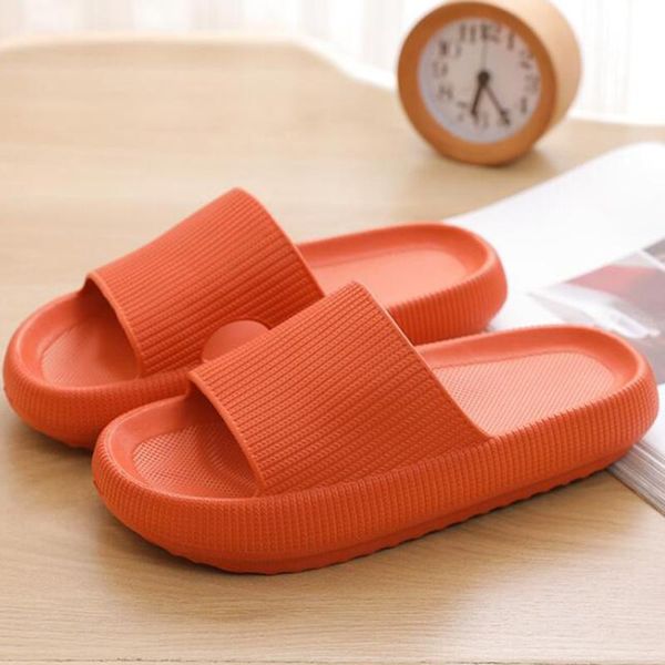 

indoor comfortable soft slippers men women non-slip bathroom home shoes flat eva room thick sole slides women's sandals qq217, Black