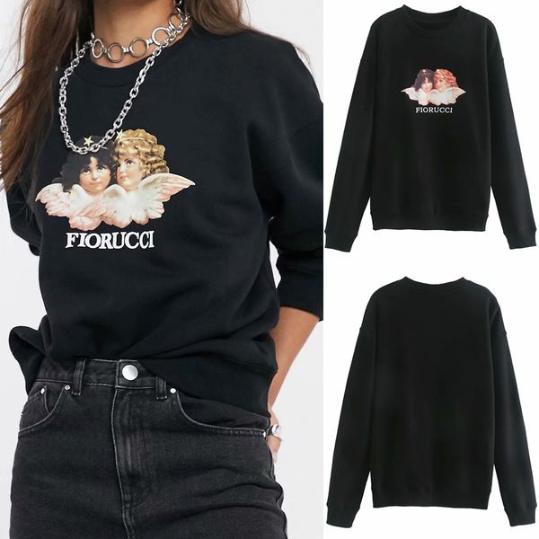 

women's jackets fall harajuku print women sweatshirt cropped cute crewneck long sleeve oversized pullovers winter korean hoodie clothes, Black;brown