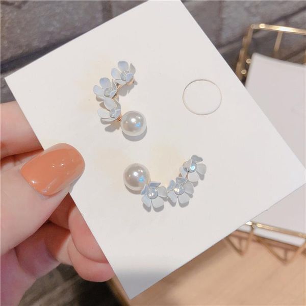 

stud silver needle spray paint flowers small earrings for girl women fashion jewelry accessories wholesale, Golden;silver