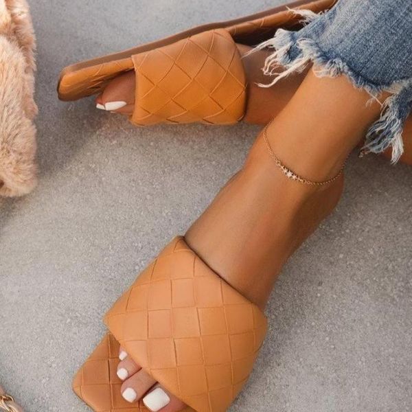 

women sandals style summer 2021 flat rubber shoes leather slides plus size 35-43 zapatillas mujer casa sapatos femininos slippers, Black