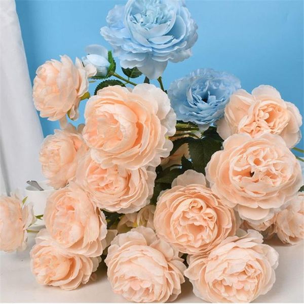 

decorative flowers & wreaths 5 pcs peony artificial flower silk european style single 3 heads wedding decoration fake party home living room