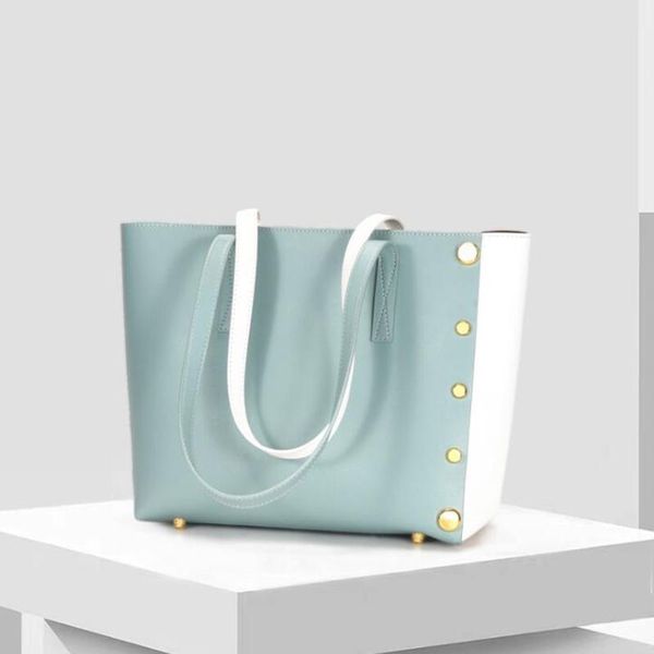

evening bags women large capacity handle leather bucket shoulder shopper for korean designer sac a main