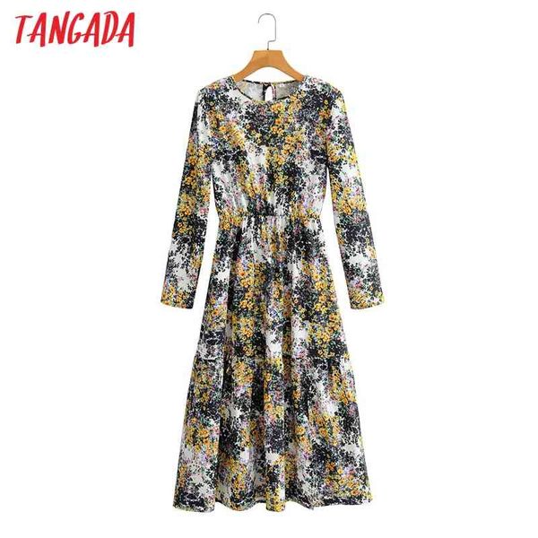 

fashion women flowersprint arrival long sleeve ladies tunic midi dress vestidos sy122 210416, Black;gray