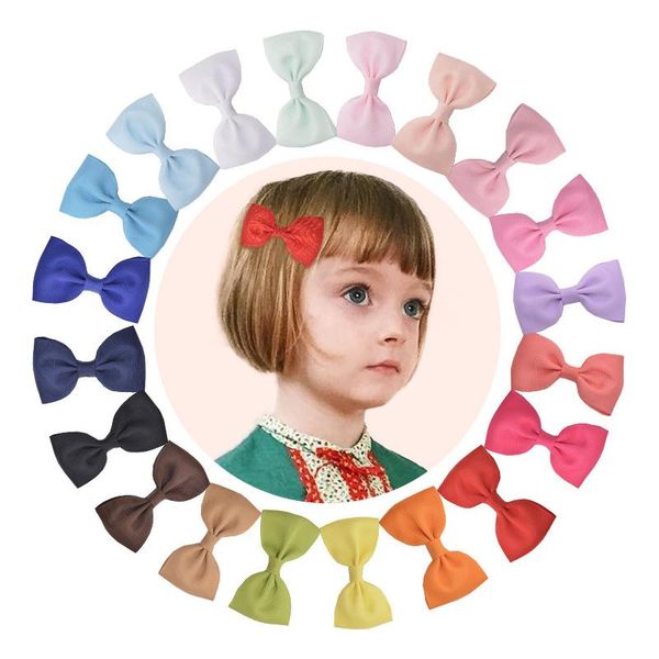 

hair accessories girls clip baby colorful pure solid hairpins sets bowknot headwear handmade for kids children, Slivery;white