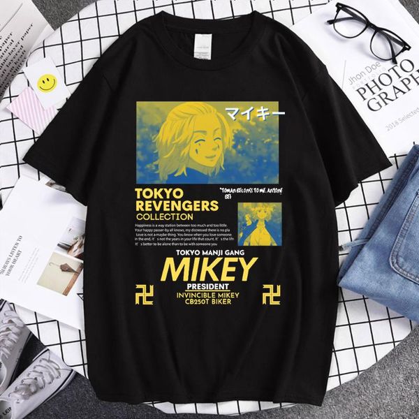 

men's t-shirts 2021 classic tokyo revengers vintage summer tees plus size cotton men clothing harajuku o-neck couple, White;black