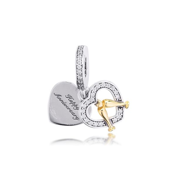 

sterling silver jewelry people happy anniversary dangle charm fits beaded snake chain bracelets woman diy beads for make up 2021 wholesale, Black