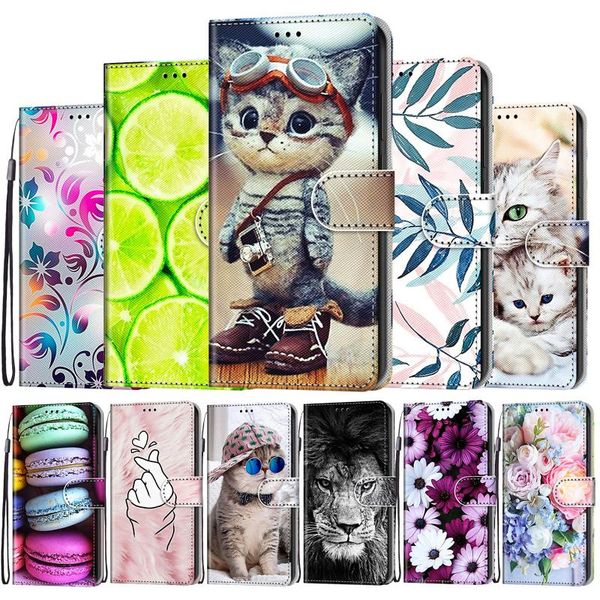 

printed leather case for huawei honor 7a 7c 7s flip wallet book style cute phone cover dua-l22 pro honor7c cell cases