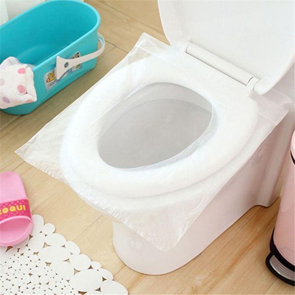 

50pcs disposable travel safety pe plastic toilet seat cover mat cushion covers