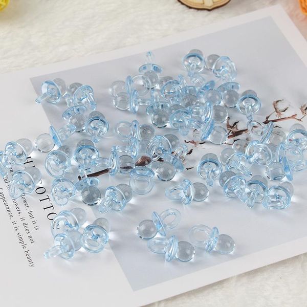 

pacifiers# blue/pink transparent acrylic mini pacifier baby shower cake decoration birthday gift diy party decoration-c