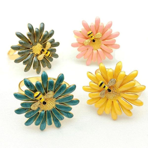 

el bee flower napkin buckle small daisy ring rings