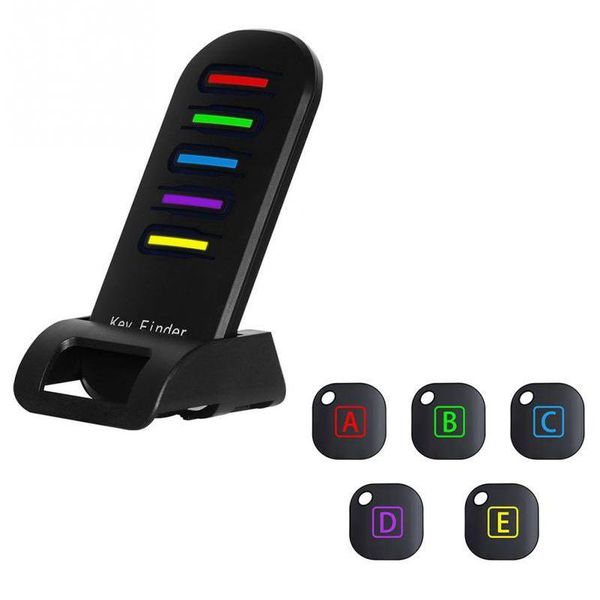 

wireless electronic key finder reminder with 5 keychain receivers for lost keys locator whistle anti-lost alarm