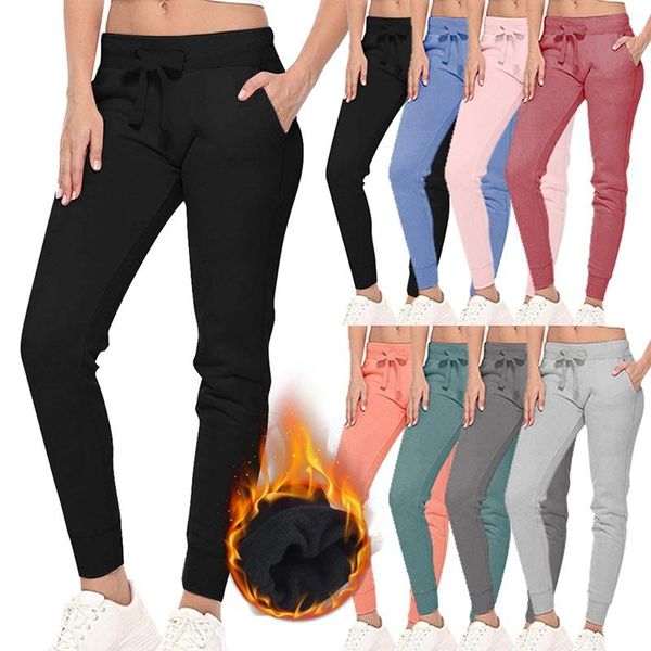

women's pants & capris fashion warm velvet winter women cashmere thick casual cotton trousers sports straight-leg cold-resistant harem, Black;white
