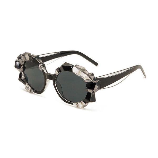 

sunglasses doisyer 2021 irregular personality with broken edge trend for women's sunshade glasses, White;black