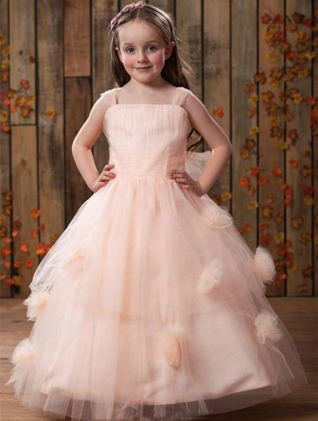 

girl's dresses lovely pink puffy girls pageant dress tulle 3d flowers birthday party gowns age 2 4 6 7 8 9 10 12, Red;yellow