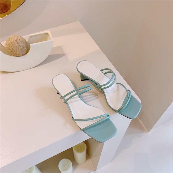 

dress shoes arrival women slip on mules strange med heels peep toe european style young lady fashion summer cozy sandals l32, Black