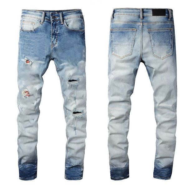 

mens jeans fashion casual plus size pants pocket decoration holes hip hop vintage printed jeans multiple styles and sizes, Black;brown