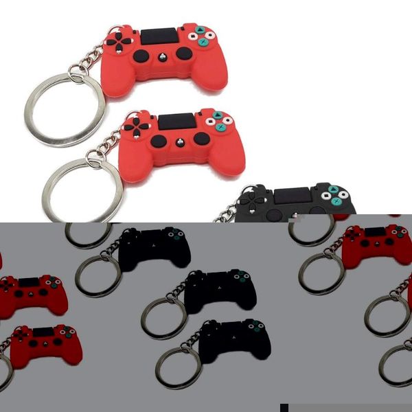 

keychains 4pcs durable pvc video game controller handle pendant keychain player keyring supplies fashion jewelry f2td, Silver