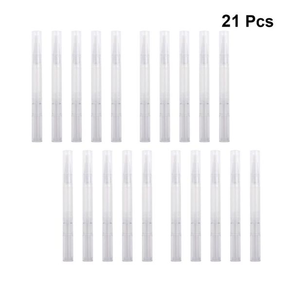 

storage bottles & jars 21pcs transparent empty nail oil pen cosmetics container lip gloss applicators liquid tube (no.1, 3ml)