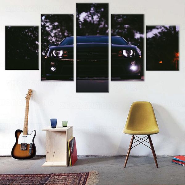 

other home decor art printed modern canvas wall modular poster frame 5 panel camaro ss lights living room painting