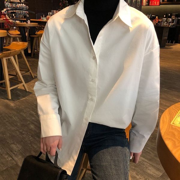 

summer autumn fashion casual loose shirts women white shirt long sleeve female streetwear blouse oversize 11187 210521