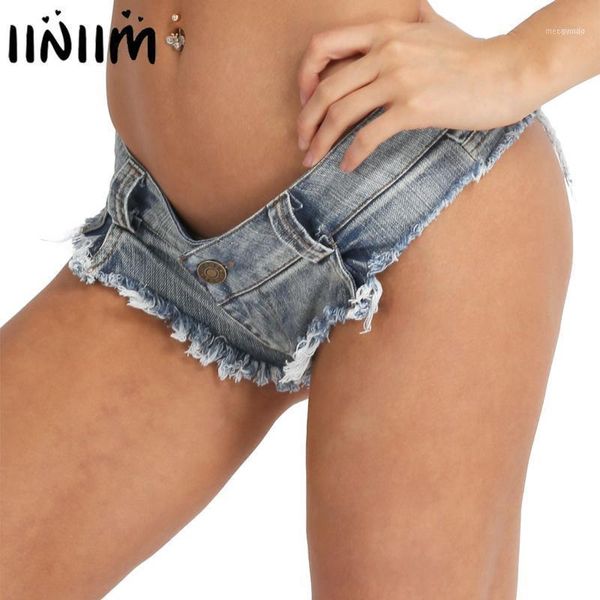 

women's shorts iiniim womens girls low rise mini denim jean triangle outwear short for nightclub party femme summer shorts1, White;black
