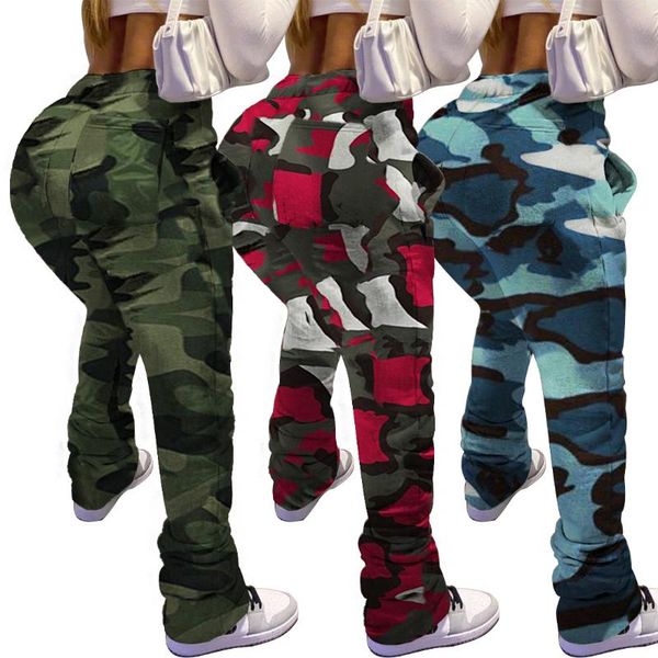 

women's pants & capris zaggin 2021 autumn women camouflage 3-colors leisure long pile casual ladies elastic waist drawstring full, Black;white