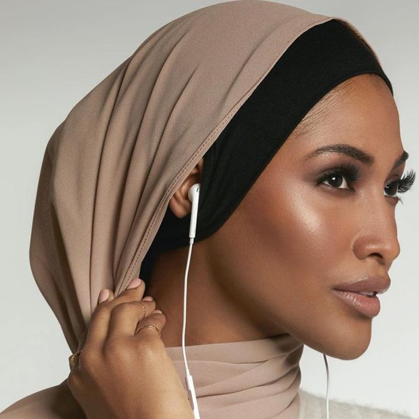 

scarves soft modal hood with pierced inner turban muslim elastic hat islamic ladies can wear a masksoft wit, Blue;gray