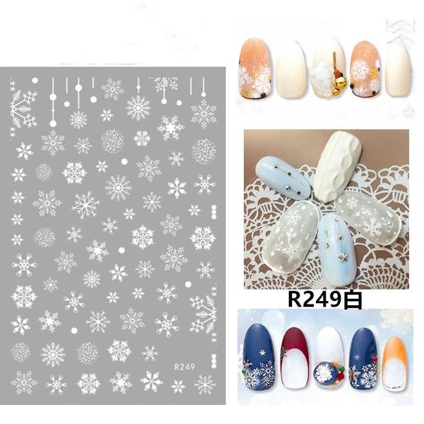

stickers & decals 2021 gold silver colorful christmas for nails winter snowflake adhesive year nail art decoration slider, Black