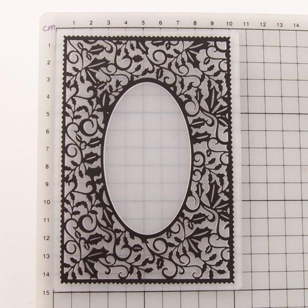 

craft tools 10.5x14.8cm lace card oval frame plastic embossing folder for scrapbook envelop decoration template