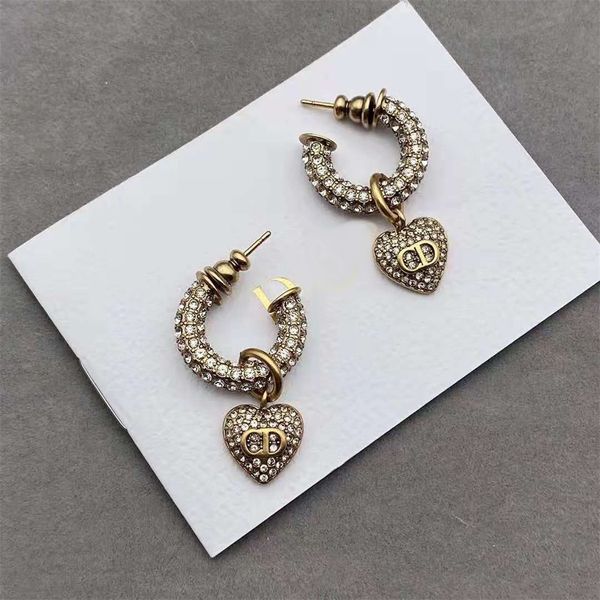 

new red love brilliant diamonds earrings female star, Golden;silver