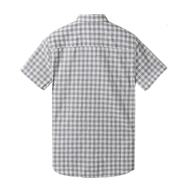 

men's casual shirts summer short-sleeved shirt fashion trend lattice business, White;black