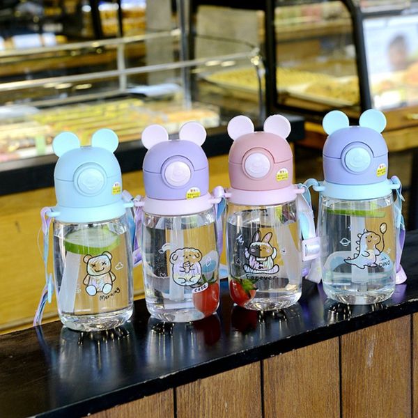 

children's cup cartoon creative transparent plastic kid water bottle