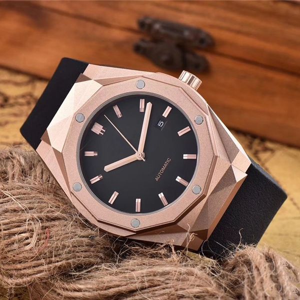 

mens watch 42mm stainless steel watches men automatic mechanical wristwatches waterproof fashion montre de luxe, Slivery;brown