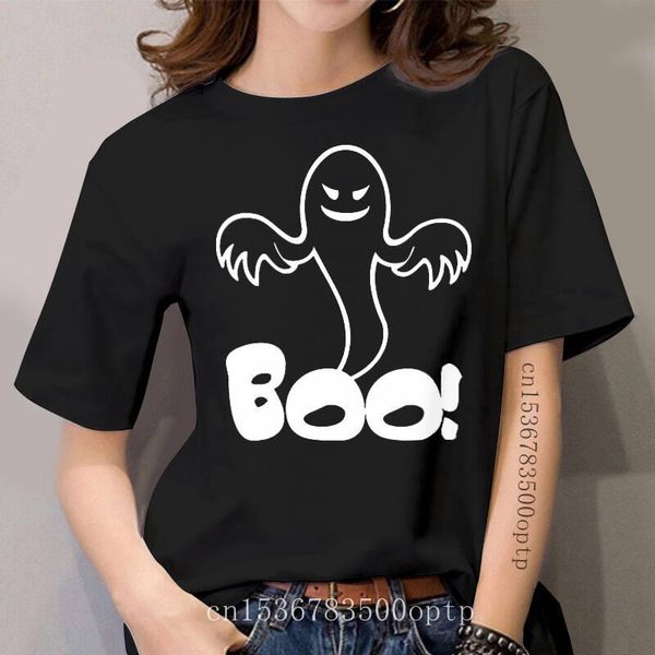 

women's t-shirt halloween ghost boo creepy woman print costume, White
